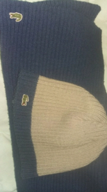 lacoste hat and scarf set